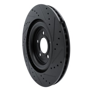 Ford Explorer Brake Rotor (1) - Rear Left - R1 Concepts - Drilled & Slotted - Black - `20-`25